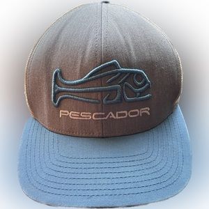 Pescador STONE FISH KHAKI/BLUE SNAP BACK Trucker Cap gently used
